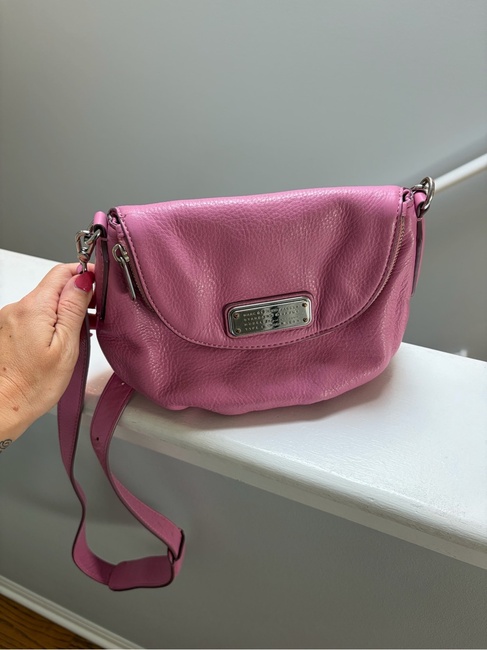 Marc Jacobs Pink Pebbled Leather Crossbody Bag